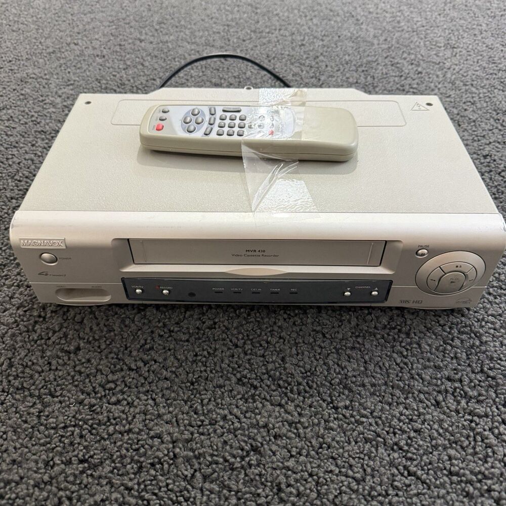 Magnavox MVR430MG21 4-Head VHS VCR HQ Video Cassette Recorder w/ Remote